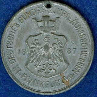1887 German Medal Of The Federal And Anniversary Frankfurt Shooting Match photo