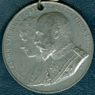1902 King Edward Vii Coronation Celebration Medal,  Issued By Burnley photo