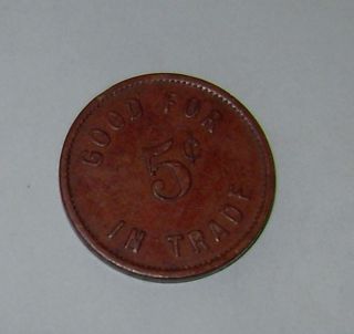 Antique Bronze Merchant ' S Token 