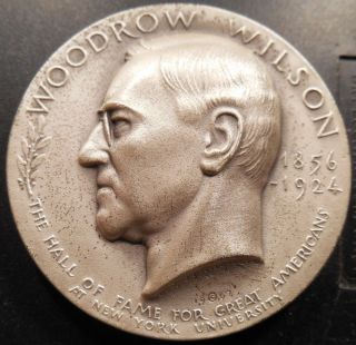 1967 Nyu Hof Woodrow Wilson Silver Medal By Carl Paul Jennewein,  Maco,  Mib photo