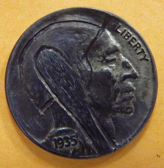 1935,  Buffalo Indian Head Hobo Nickel 