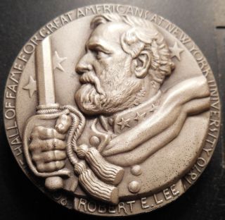 1965 Nyu Hof Robert E.  Lee Silver Medal By Donald De Lue,  Maco,  Mib photo
