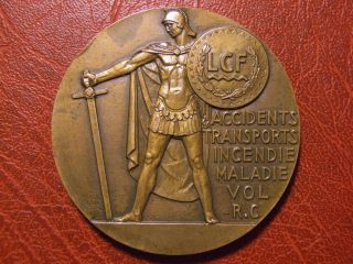 Art Deco Lloyd Lcf Insurance Company Worrier Shield & Sword Medal Robert Coin photo