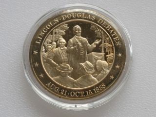 Lincoln Douglas Debates Proof Bronze Medal Franklin A8410 photo