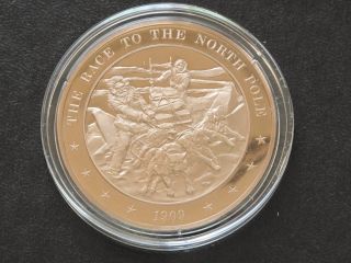 1909 Race To The North Pole Proof Bronze Medal Franklin C8337 photo