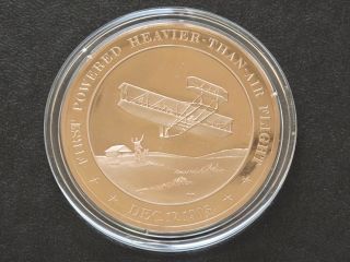 1903 First Heavier Than Air Flight Proof Bronze Medal Franklin C8341 photo