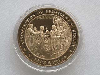1901 Assassination Of President Mckinley Proof Bronze Medal Franklin C8330 photo