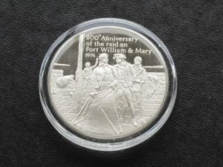 Raid On Fort William & Mary Silver Art Medal A7215 photo