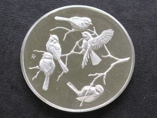 Chickadees Sterling Silver Medal Round A4301/a4305 photo