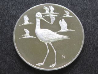 Avocets Sterling Silver Medal Round A4314 photo