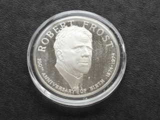 Robert Frost Silver Medal Franklin A7170 photo