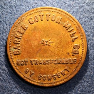 Unlisted Alabama Token - Barker Cotton Mill Co. ,  50¢,  Mobile,  Ala. photo