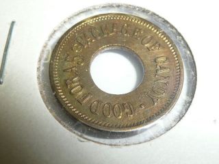 Vintage Brass Token Good For A 5 Cent Package Of Candy photo
