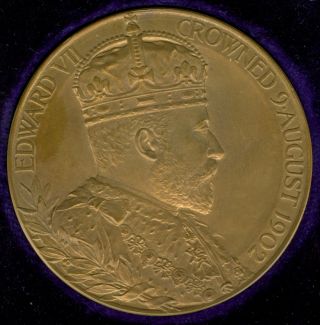1902 Coronation Of Edward Vii British Medal Royal,  By G.  W.  De Saulles photo