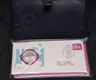 1972 Christmas In Bethlehem Sterling Silver Medal And Cachet Franklin Issue photo
