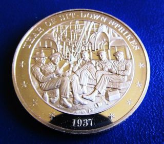 1937 Year Of Sit Down Strikes 4470 Recorded United States History Bronze Medal photo