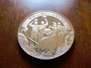 World War I Armistice 1916 Token History Of America Bronze Medal photo