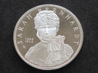 Sarah Bernhardt Sterling Silver Medal Round A4073 photo