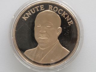1975 Knute Rockne Bronze Proof Medal Franklin Great Americans D7445 photo