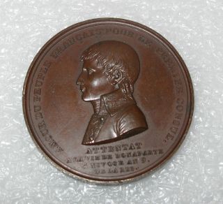 Napoleon Bonaparte Period Bronze Medal Assassination Of 1800.  Xii.  24 photo