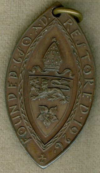 1927 Leicester Hallowing Of Diocese Religious British Bronze Medal photo