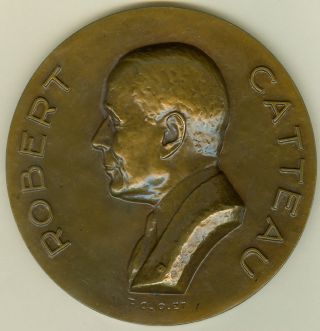 1954 Robert Catteau Belgium Medal In Bronze By R.  Cliquet,  Gorgeous photo