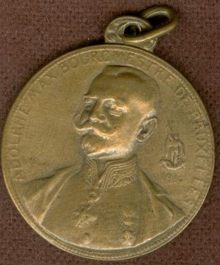 1914 Belgium Medal In Honor Of Adolphe Max,  Mayor Of Brussels photo