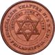 Philadelphia Jerusalem Chapter 3 Ram Masonic Penny Red Brown Bu Unc Exonumia photo 1