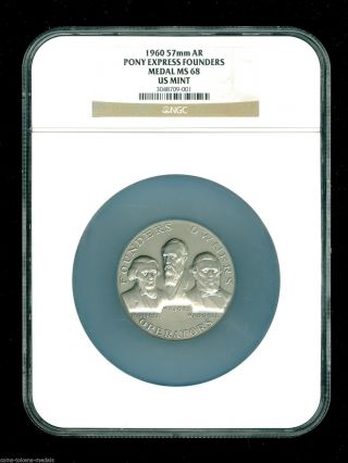 Unlisted Hk So Called Dollar 1960 Pony Express Founders Medal Ngc Ms 68 Silver photo