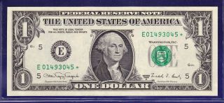 1988 - A $1 Federal Reserve Note Frn E - Star Cu Unc photo