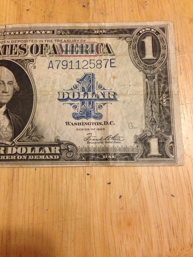 1923 One Dollar Silver Certificate Large Note