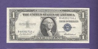Us Coin Gem Fr.  1615 Coin Currency 1935 F $1 Silver Certificate Sn B 48351716 J photo