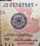 Star Note Au $10 2009 Cleveland,  Low Serial Jd 01767585 Jmw5052014 Small Size Notes photo 2