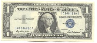 (( (( (u.  S 1957 One Dollar Silver Certificate Crisp Uncirculated Gem)) )) photo