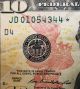 Star Note $10 2009 Cleveland,  Ave Circ Low Serial Jd 01054344 Jmw5152014 Small Size Notes photo 2