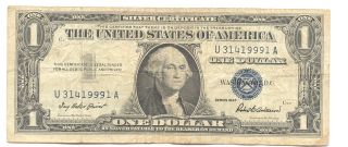U.  S 1957 One Dollar Silver Certificate 9991 photo