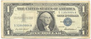 U.  S 1957 One Dollar Silver Certificate 9864 photo