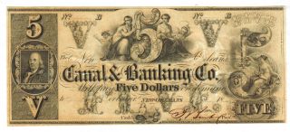 $5 1800 ' S Canal & Banking Co.  Orleans La More Currency Bj photo
