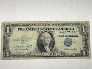 Vintage 1935e Usa 1 Dollar Silver Certificate; G48707499i; Blue Seal photo