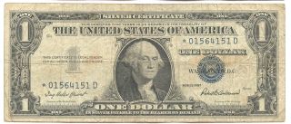 U.  S 1957 One Dollar Silver Certificate Star Note 4151 photo