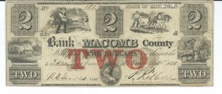 Rare Obsolete Currency Michigan Mt.  Clemens Macomb $2 1853 Signed/issued Vf 183 photo