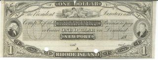 Obsolete Currency Rhode Island/newport $1 18xx Vf Punch Canceled photo