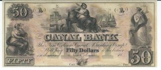 Obsolete Currency Louisiana Canal Bank N.  O.  Unissued $50 18xx Chcu G48a Plate A photo
