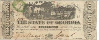 Obsolete Currency Georgia Milledgeville Issued $1 1863 About Unc Cr30 7718 photo
