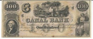 Obsolete Currency Louisiana Orleans Canal Bank $100 18xx Unissued Plate C photo