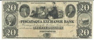Obsolete Currency Hampshire/portsmouth Piscataqua Bank $20 18xx G12 Note 1 photo