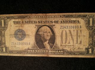 1 One Dollar Us Silver Certificate 1928a Woods - Mellon Fr 1601 Circulated photo