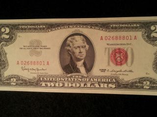 Two 2 Us Dollar Currency 1963 Gem Crisp Granaham - Dillon Fr 1513 Unc photo