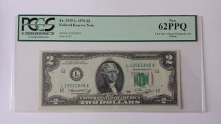 1976 2 Dollar Federal Reserve Note Graded Pcgs 62ppq photo