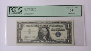 1957 B Dollar 1 Silver Certificate Pcgs Graded Very Choice 64 photo